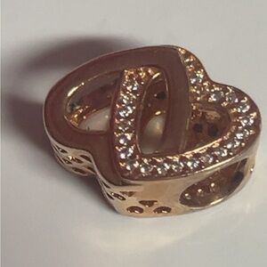 Pandora Retired rose gold entwined hearts charm
